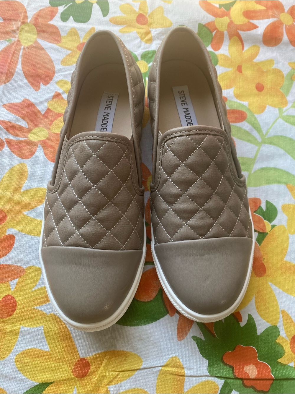 Steve Madden Quilted Faux Leather Slip-On Sneakers